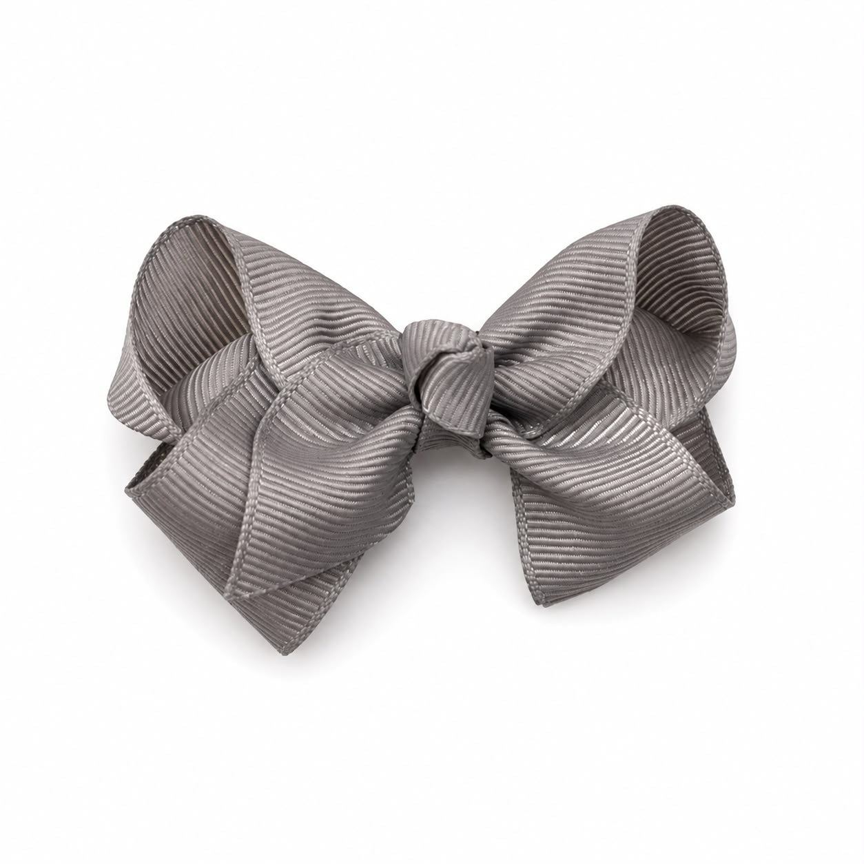Moño chico niña gris elegante de cinta 🎀🩶