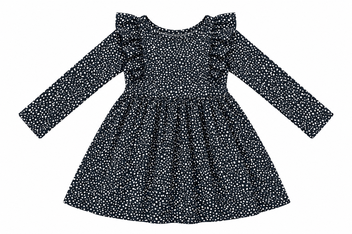 Vestido niña lunares y Olanes