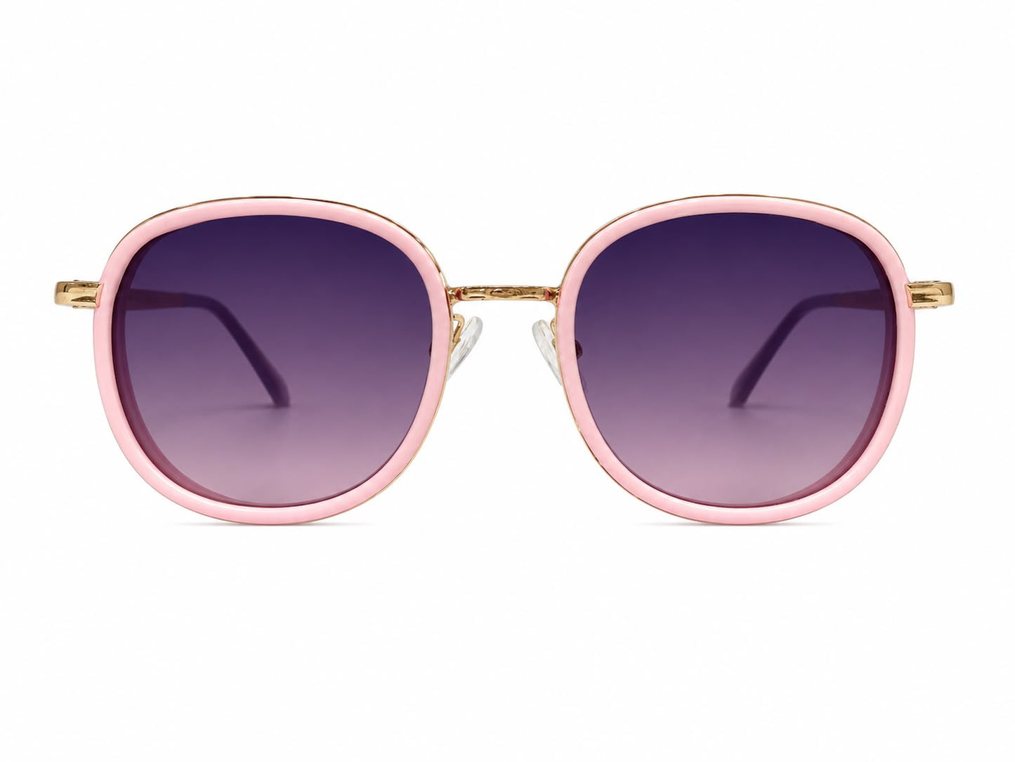 Lentes dama redondos rosa con dorado