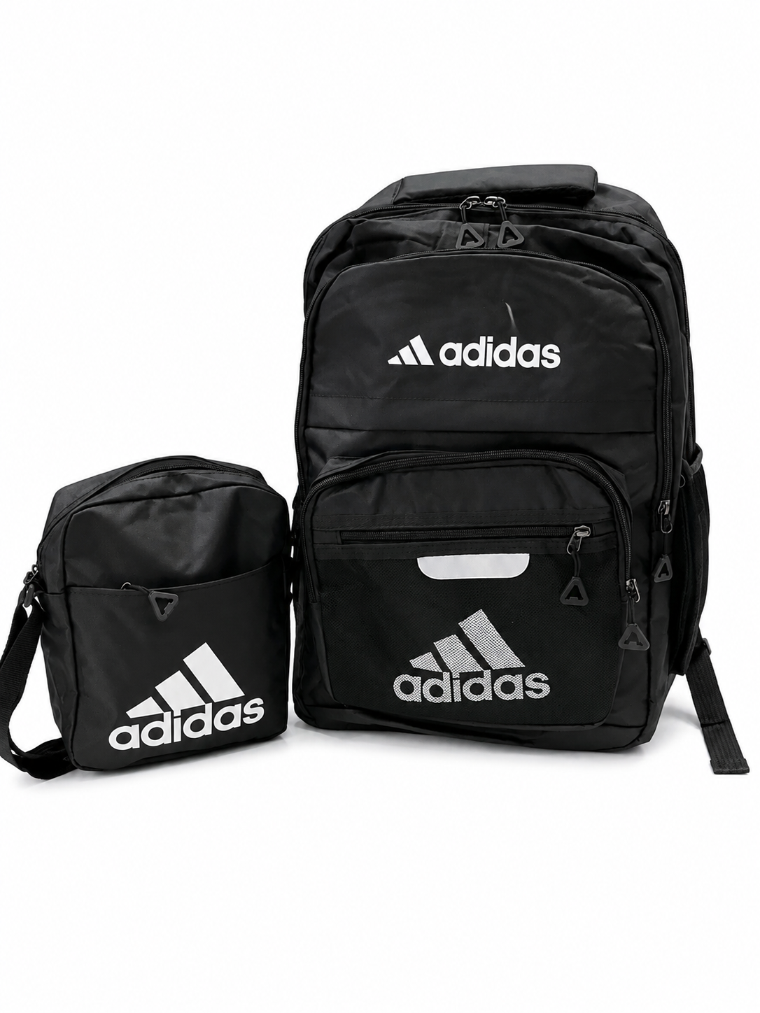Set Mochila juvenil deportiva negra con estuche organizador y lapicera