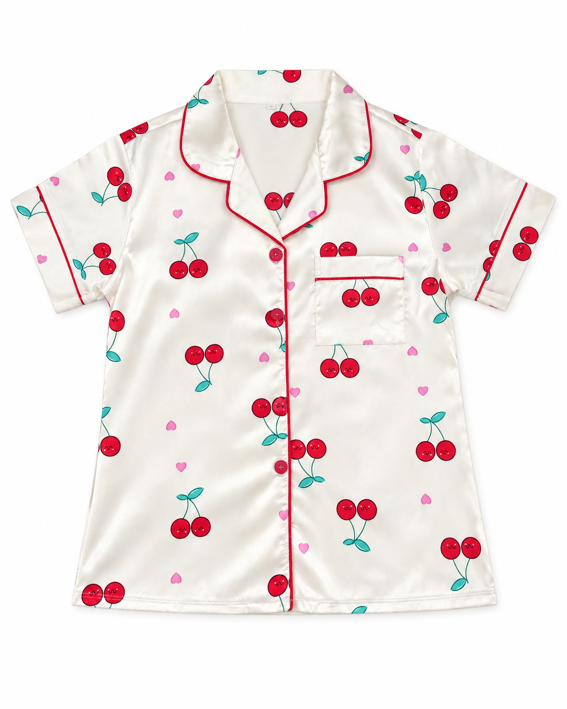 Pijama dama satinada de cerezas 🍒✨