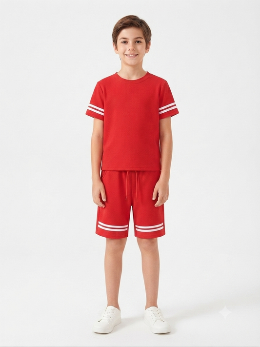 Set niño deportivo de playera y short rojo