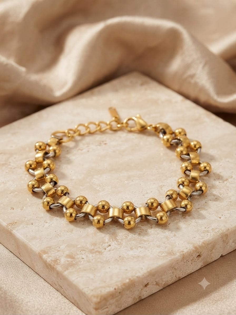 Pulsera Dama diseño bicolor elegante