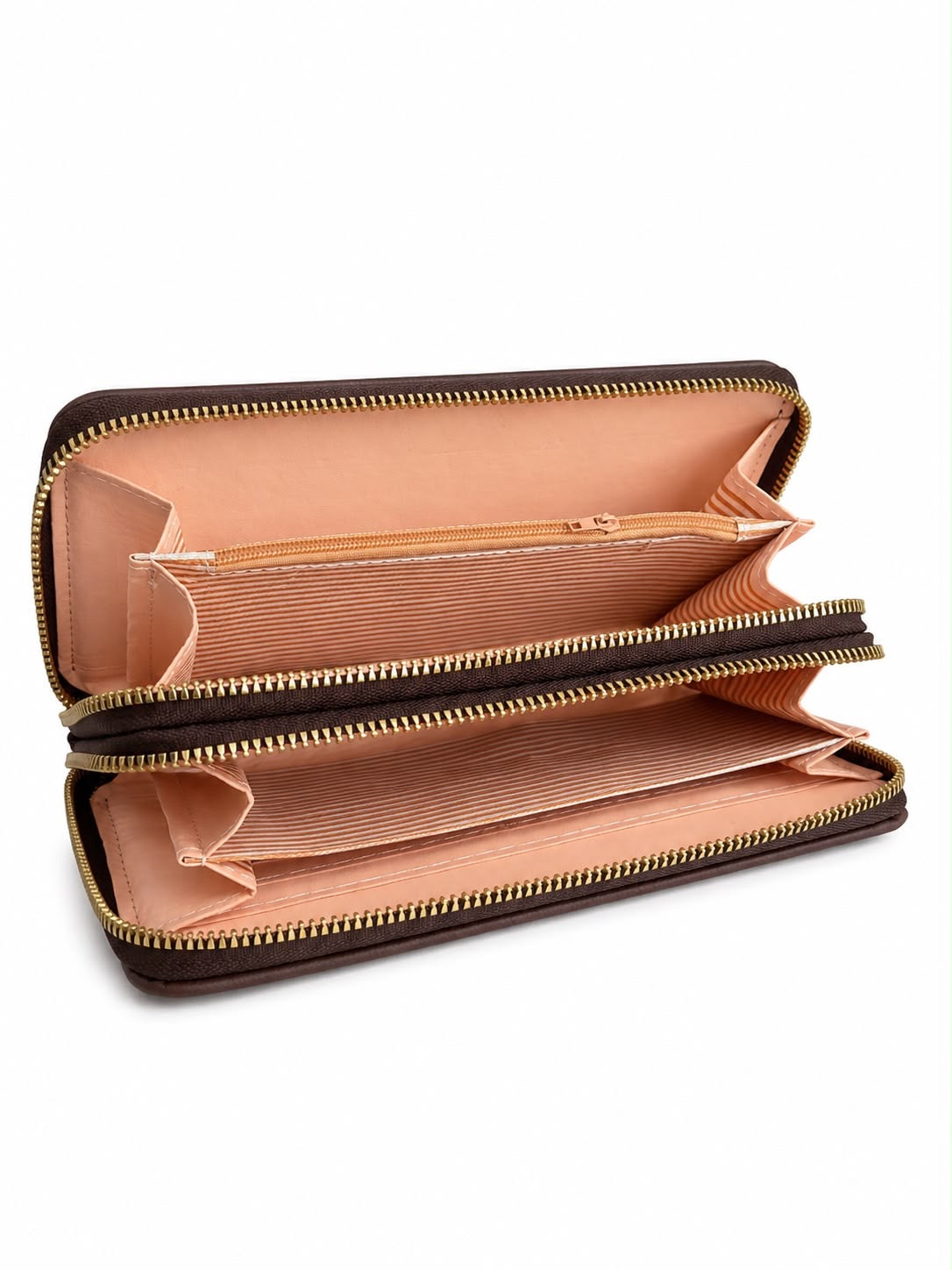Cartera Dama tipo wallet café oscuro