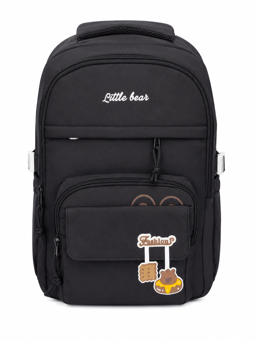 Mochila juvenil escolar Little Bear negra