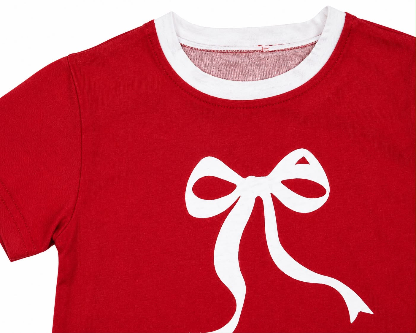 Blusa niña roja con diseño de moño