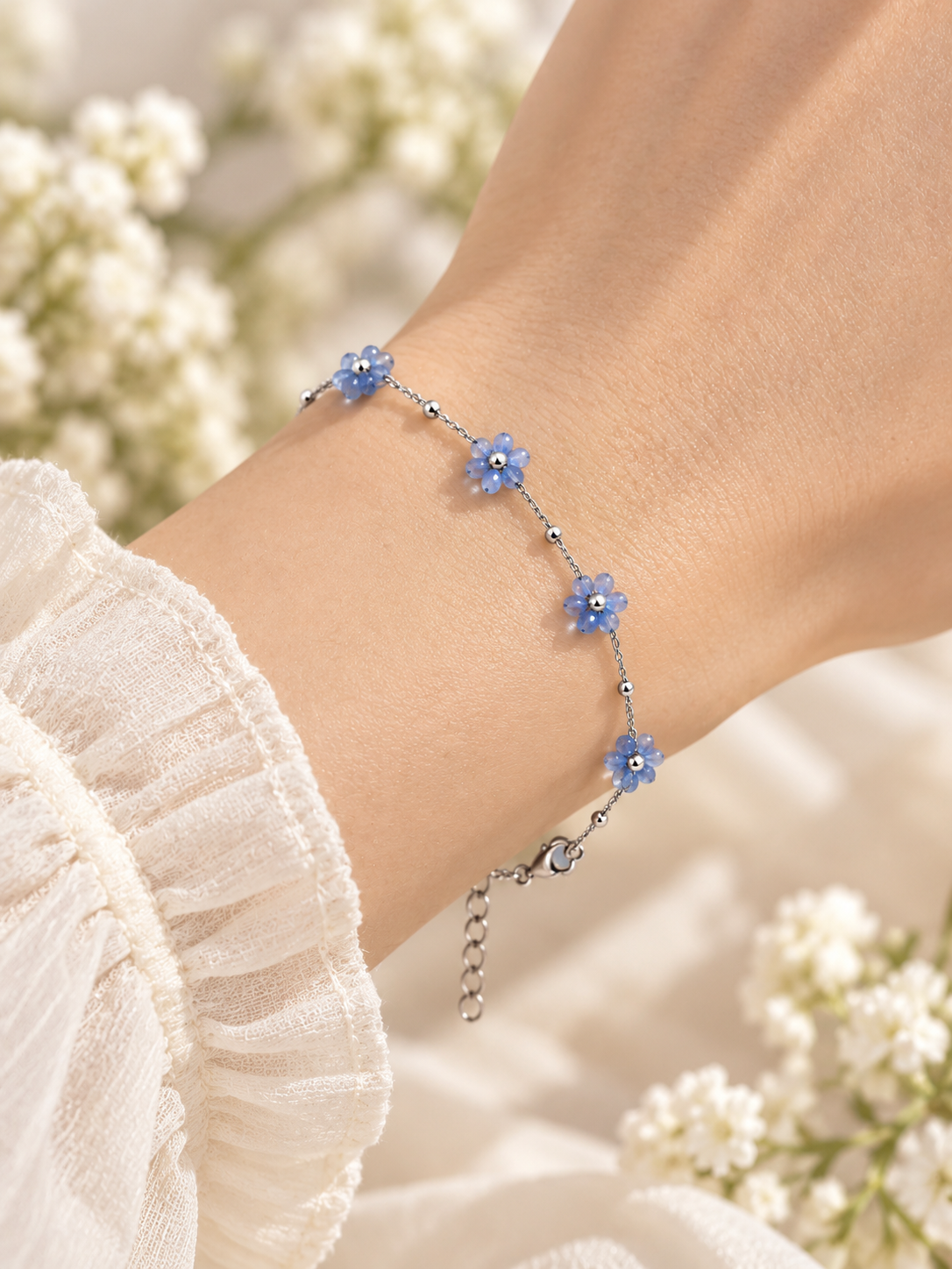Pulsera dama con flores