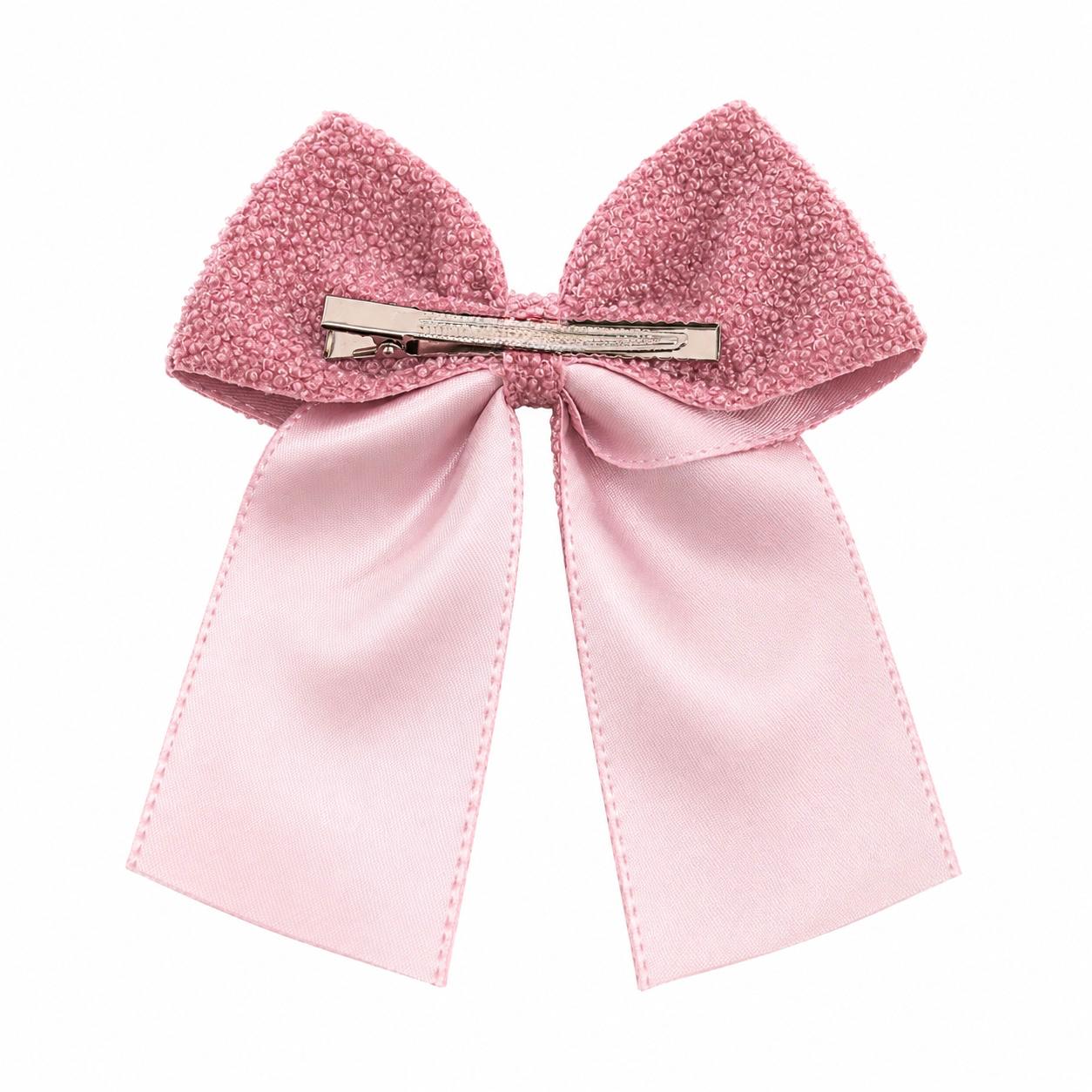 Moño niña rosa texturizado con tirantes 🎀🩷