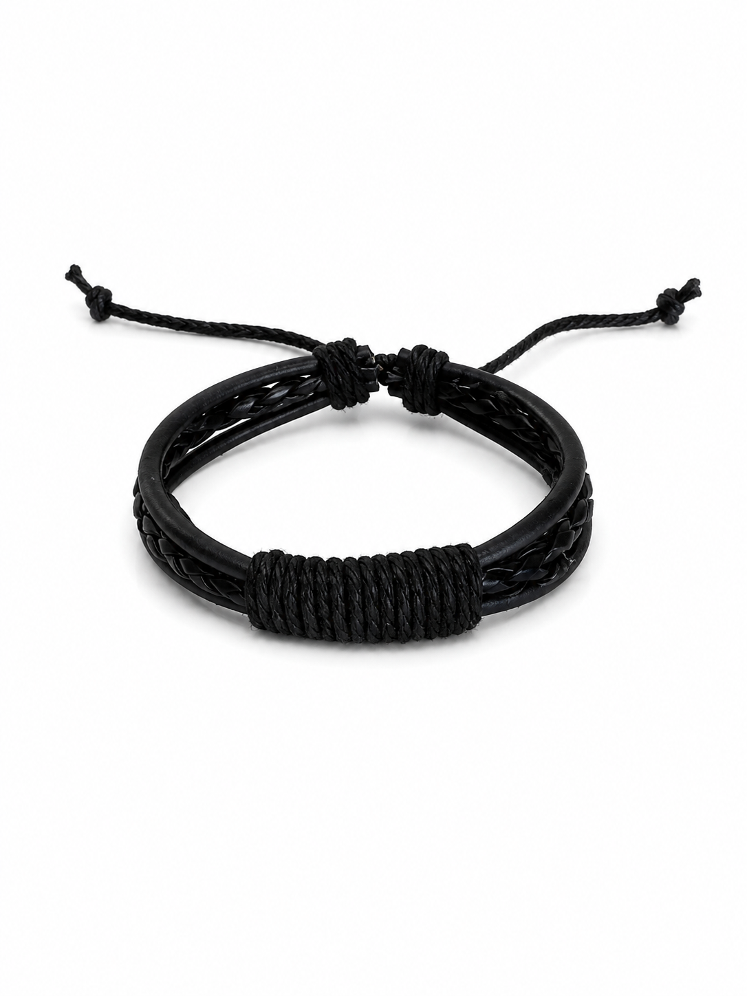 Pulsera Caballero Negra Trenzada Ajustable 🖤