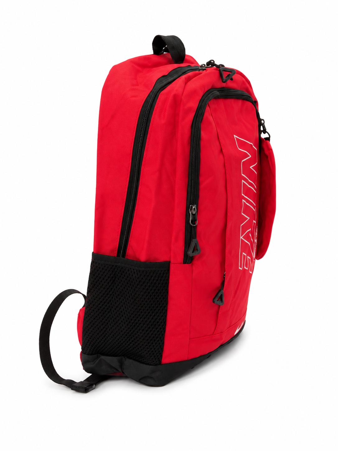 Set Mochila juvenil deportiva roja con estuche organizador y lapicera