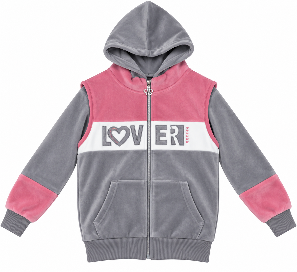 Set niña deportivo de 3 piezas en tonos rosa y gris ✨