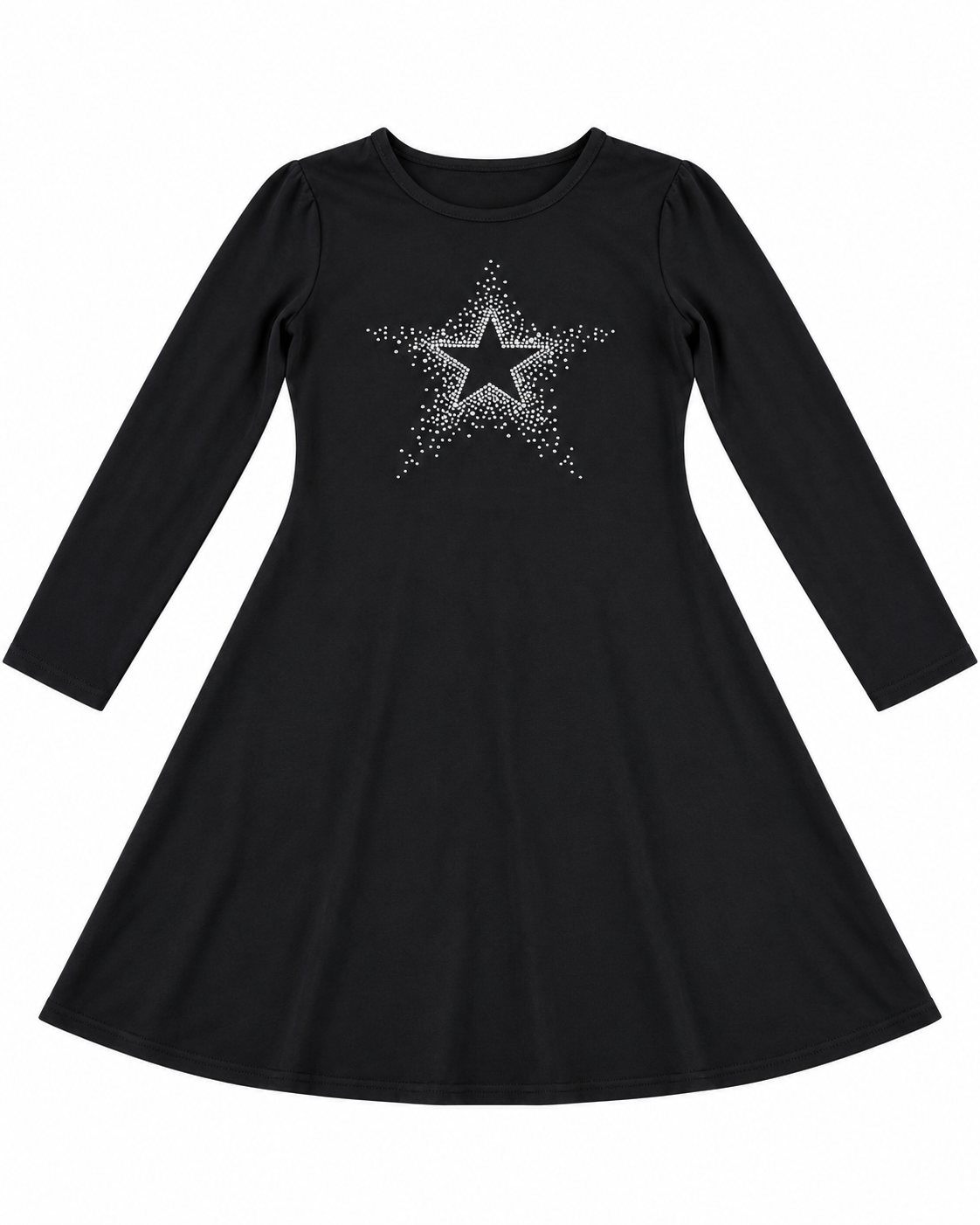 Vestido niña negro con estrella de pedrería ⭐🖤