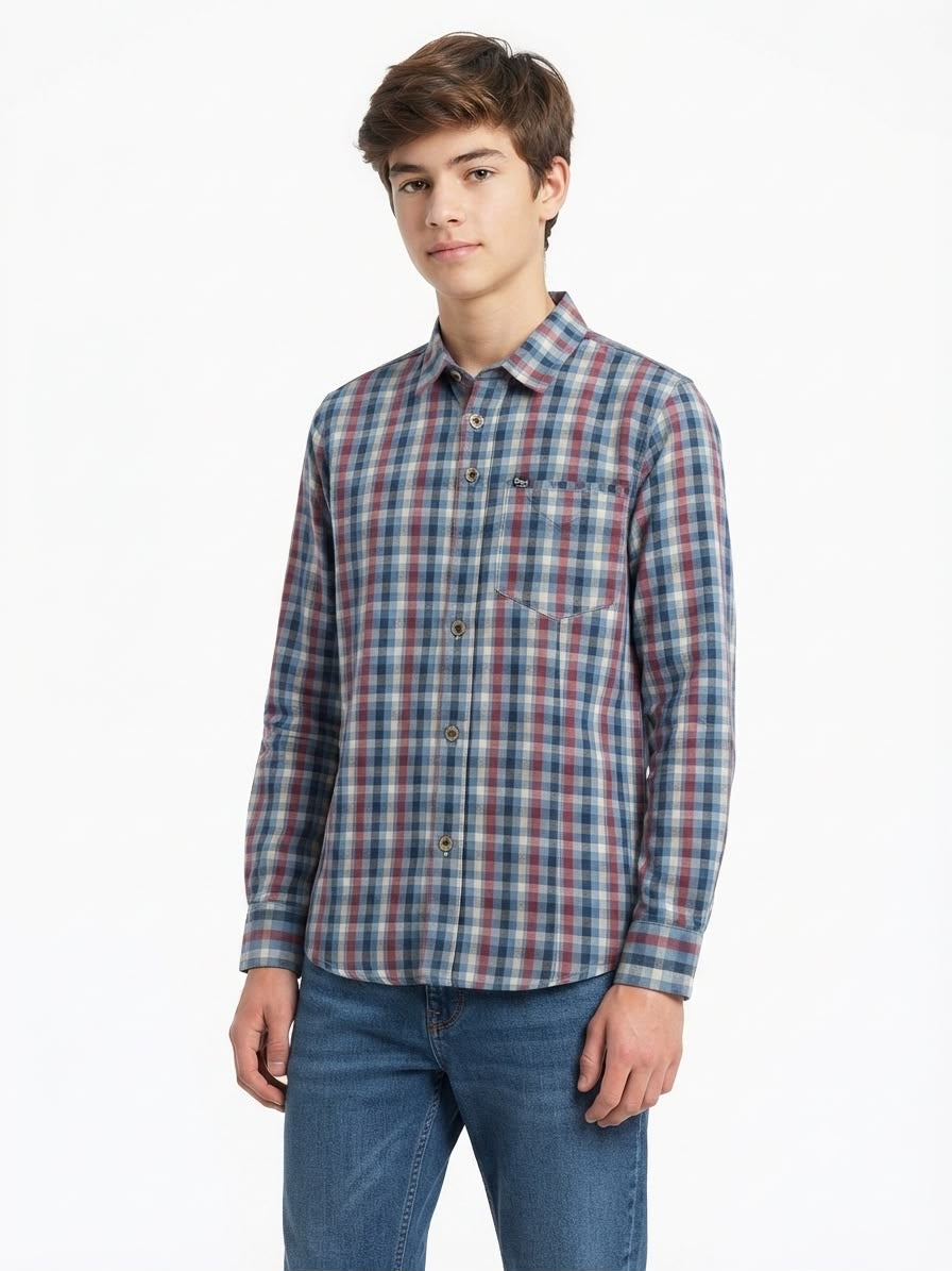 Camisa niño de manga larga a cuadros