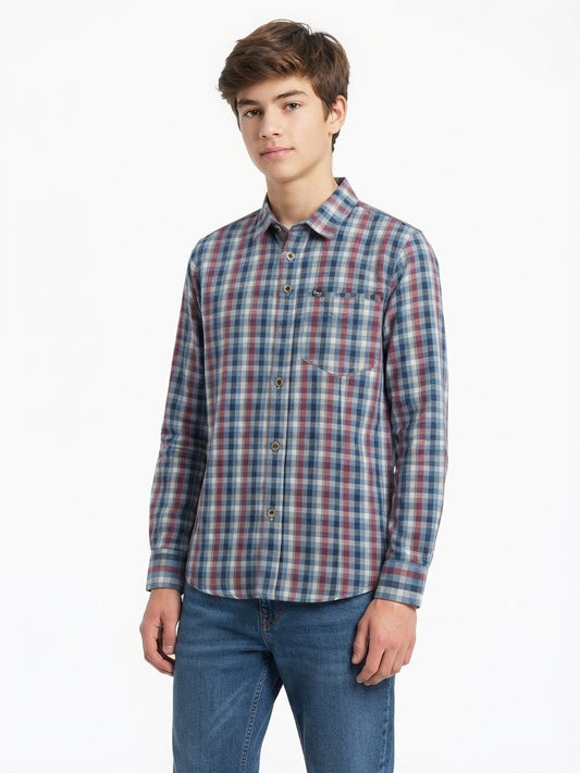 Camisa niño de manga larga a cuadros
