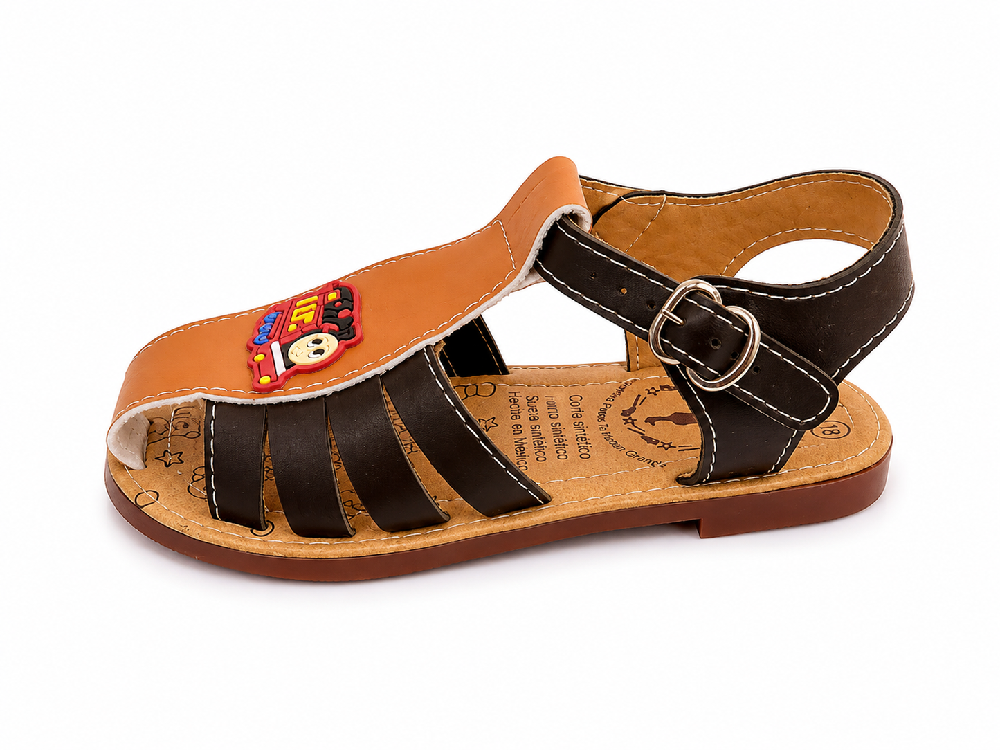 Huaraches niño OFERTA – café con diseño de tren 🚂🤎