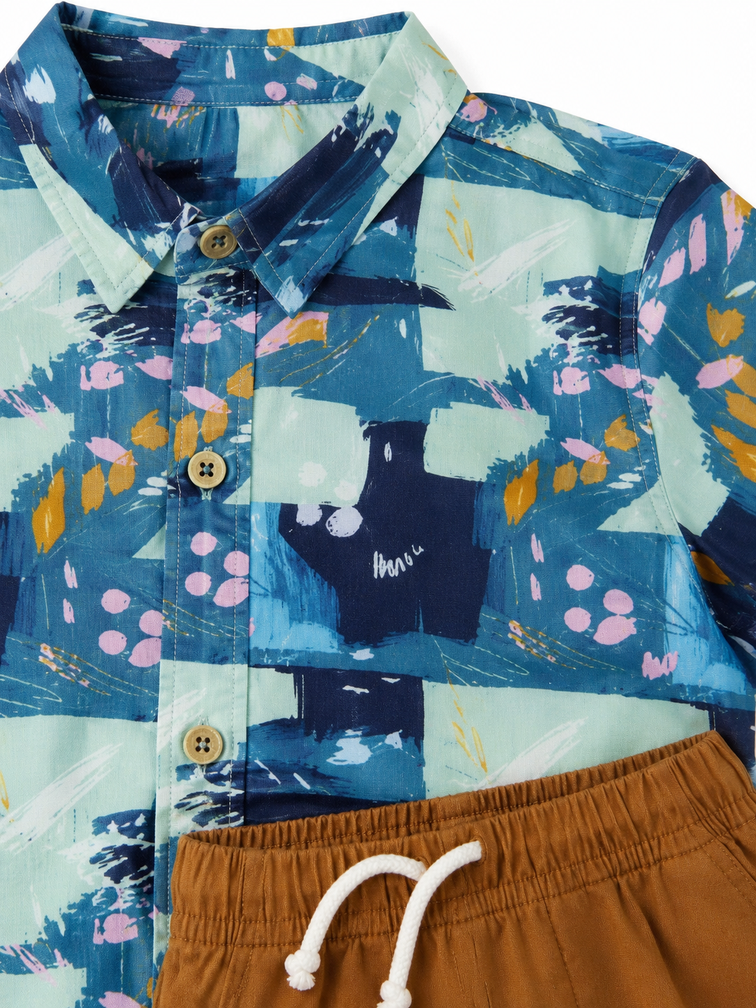 Set niño camisa estampada con short cargo