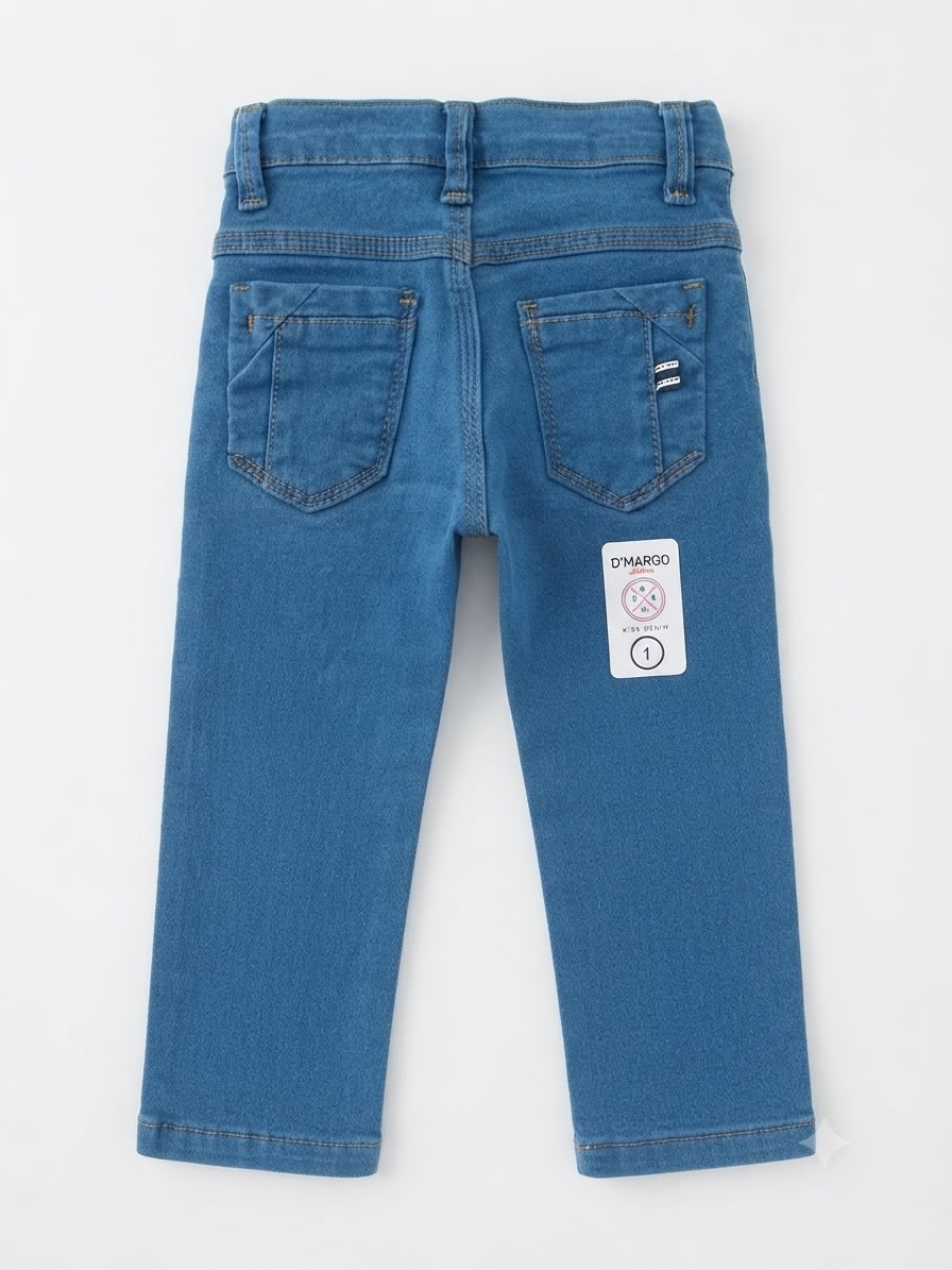 Pantalón niño mezclilla azul claro slim fit