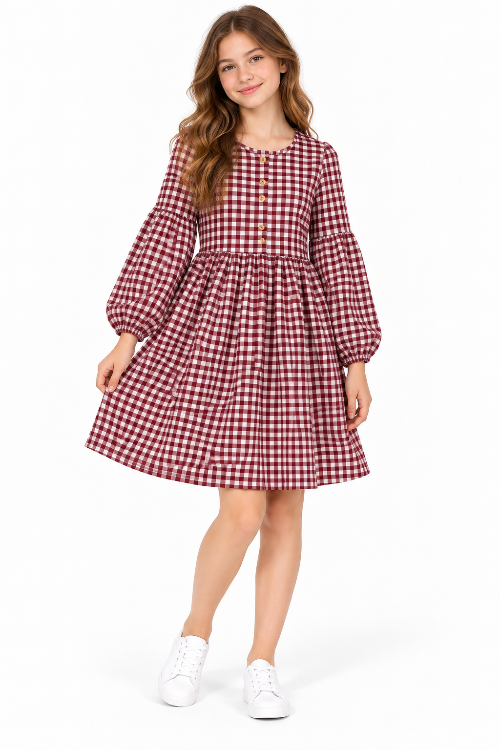 Vestido niña de cuadros vino 🤍🍷