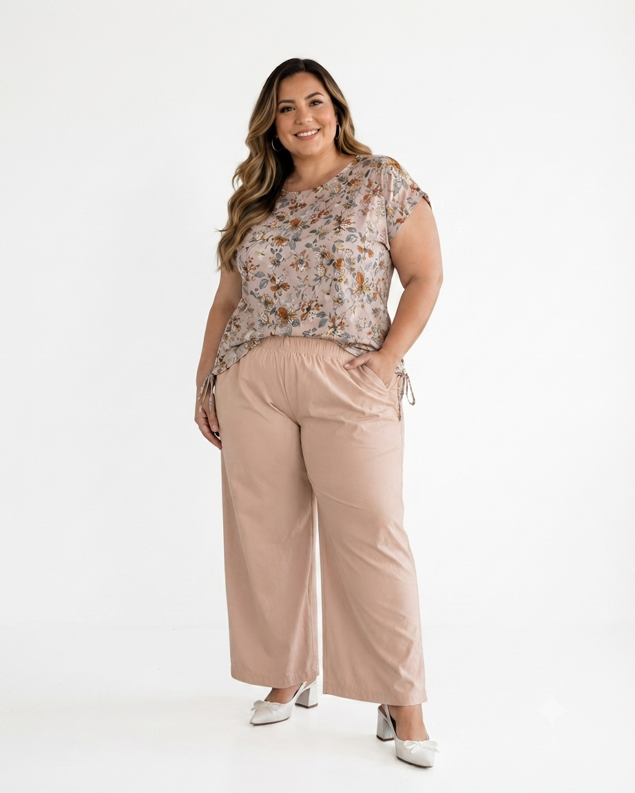 Conjunto dama floral dos piezas