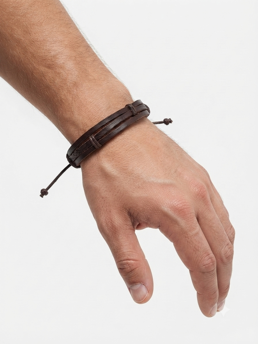 Pulsera caballero ajustable estilo clásico 🤎