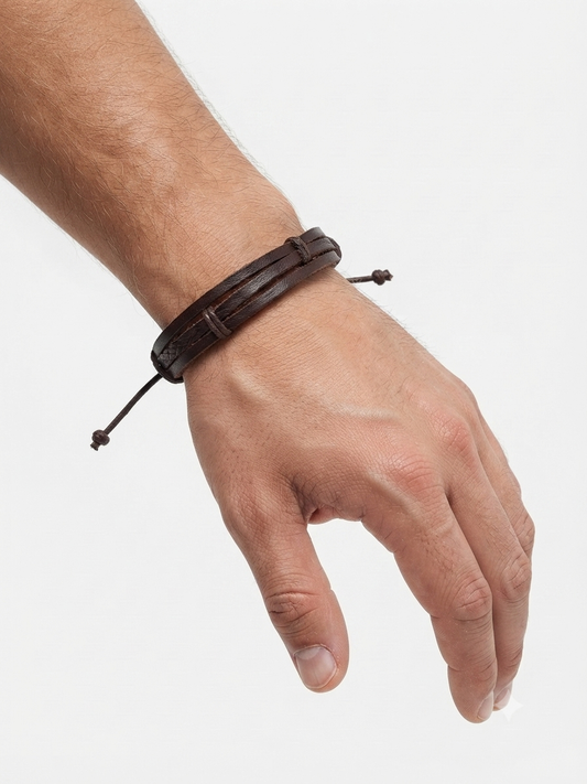 Pulsera caballero ajustable estilo clásico 🤎