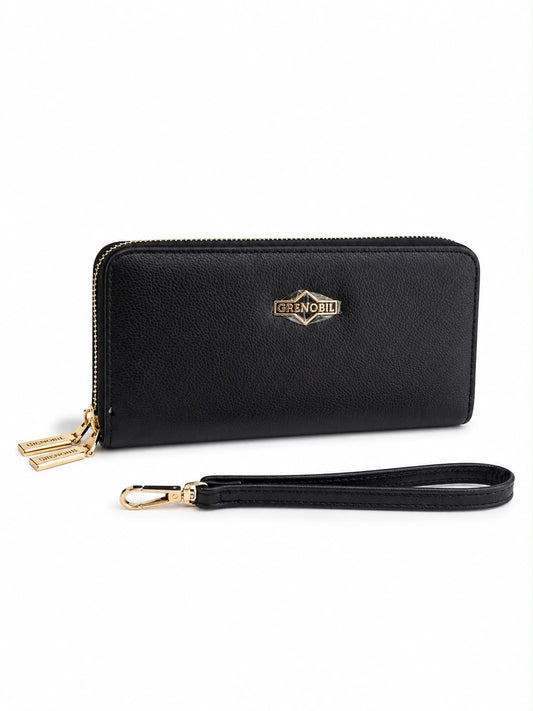 Cartera Dama Wallet Doble espacio negro