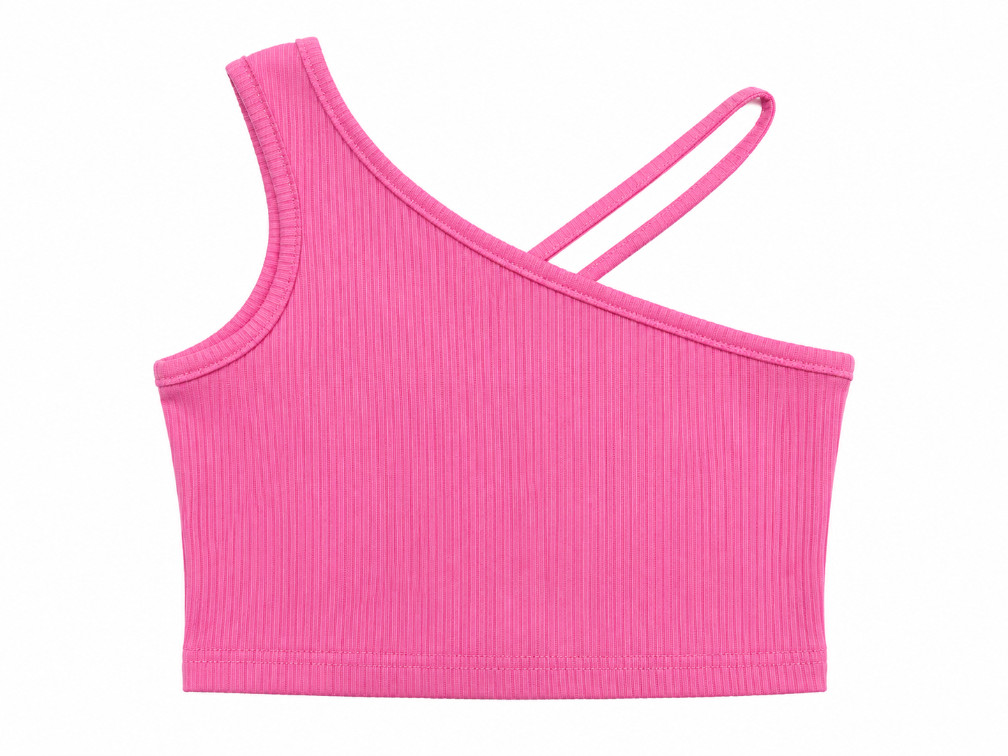 Blusa niña de un hombro rosa