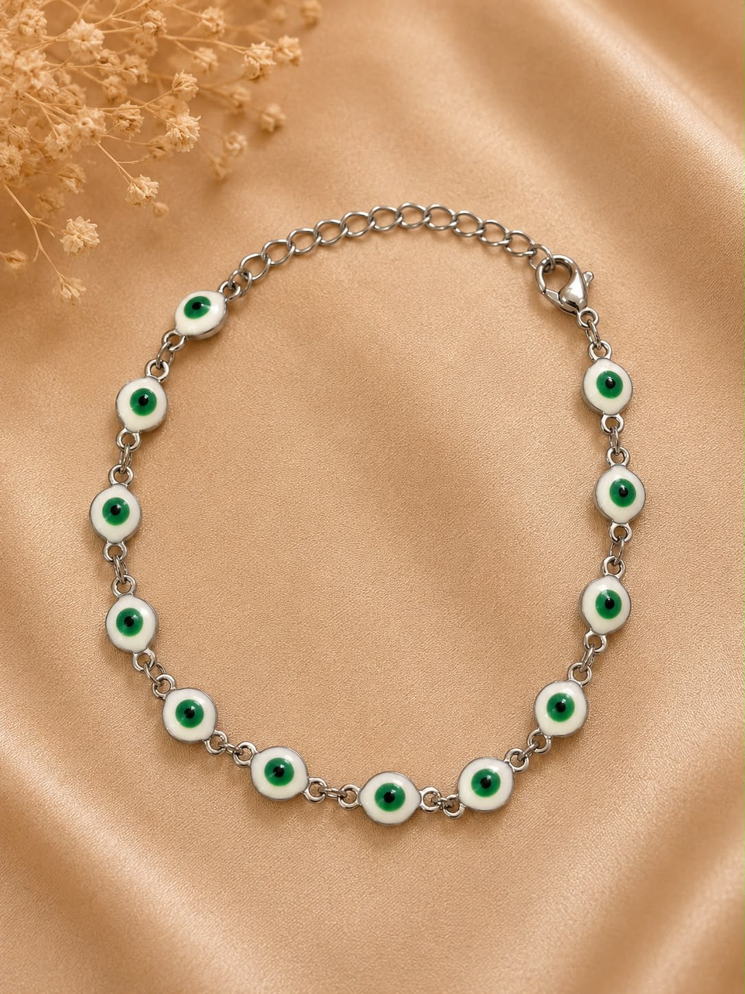 Pulsera Dama ojo verde 💚🤍