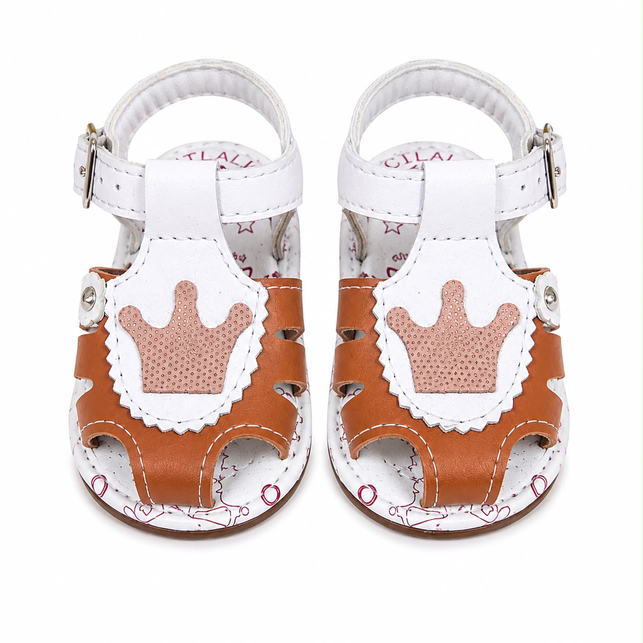 Huaraches niña OFERTA con corona decorativa