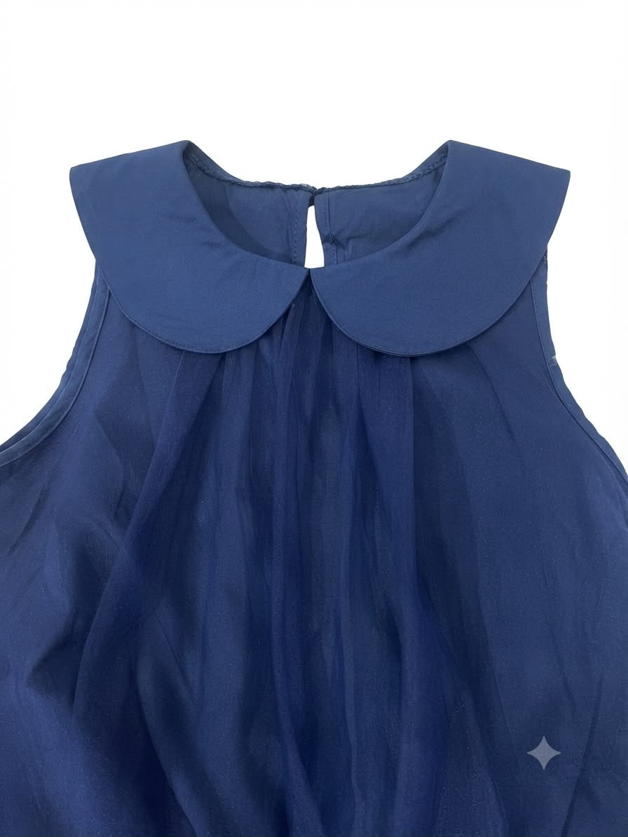 Vestido niña con cuello Peter pan