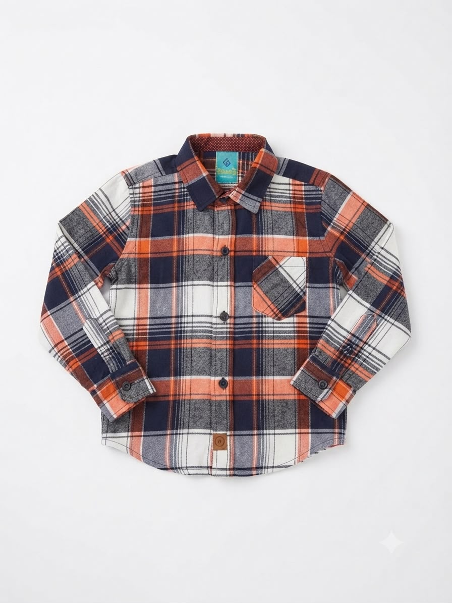 Camisa niño manga larga de cuadros