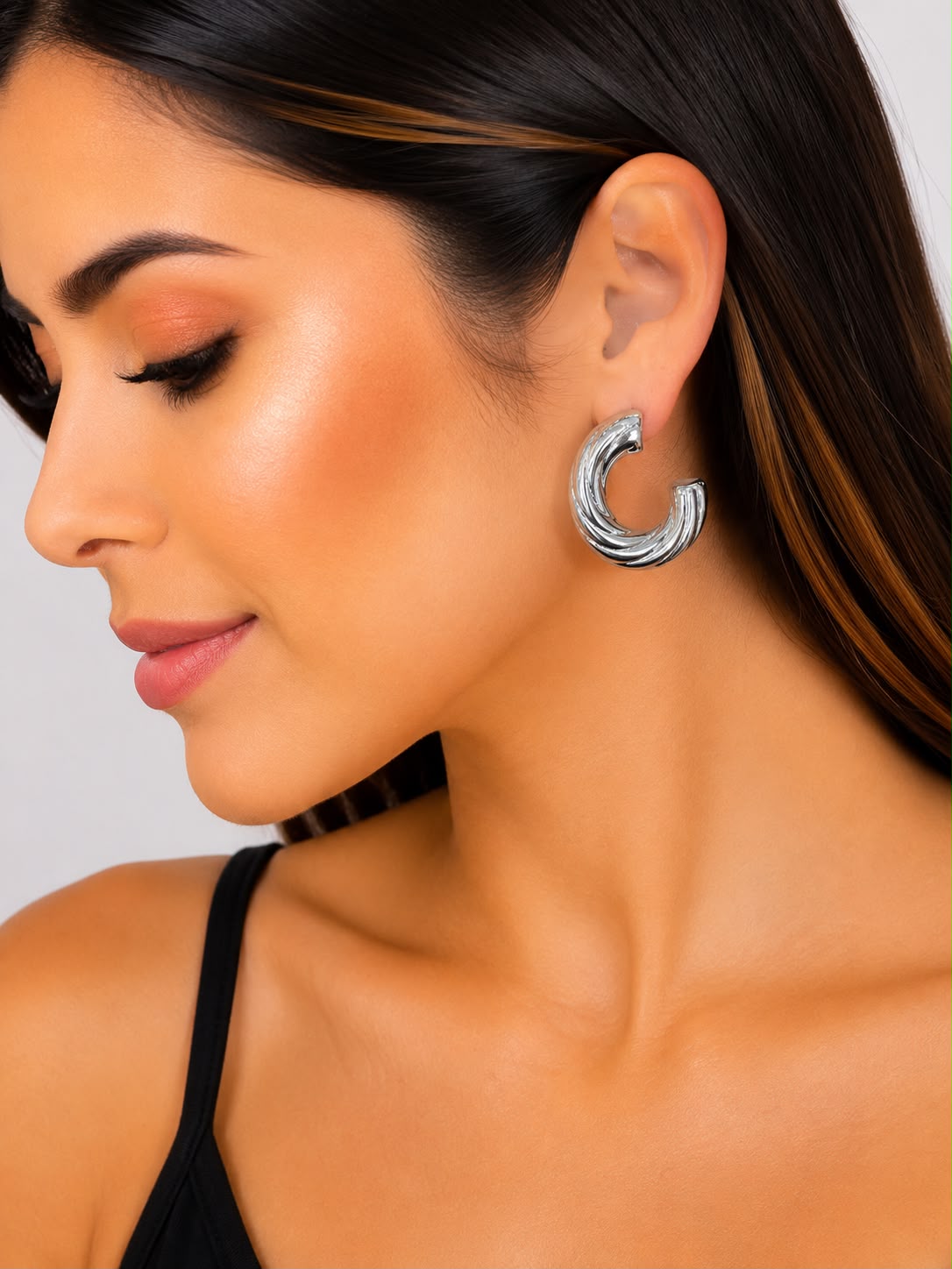 Aretes Arracadas Plateadas Texturizadas ✨