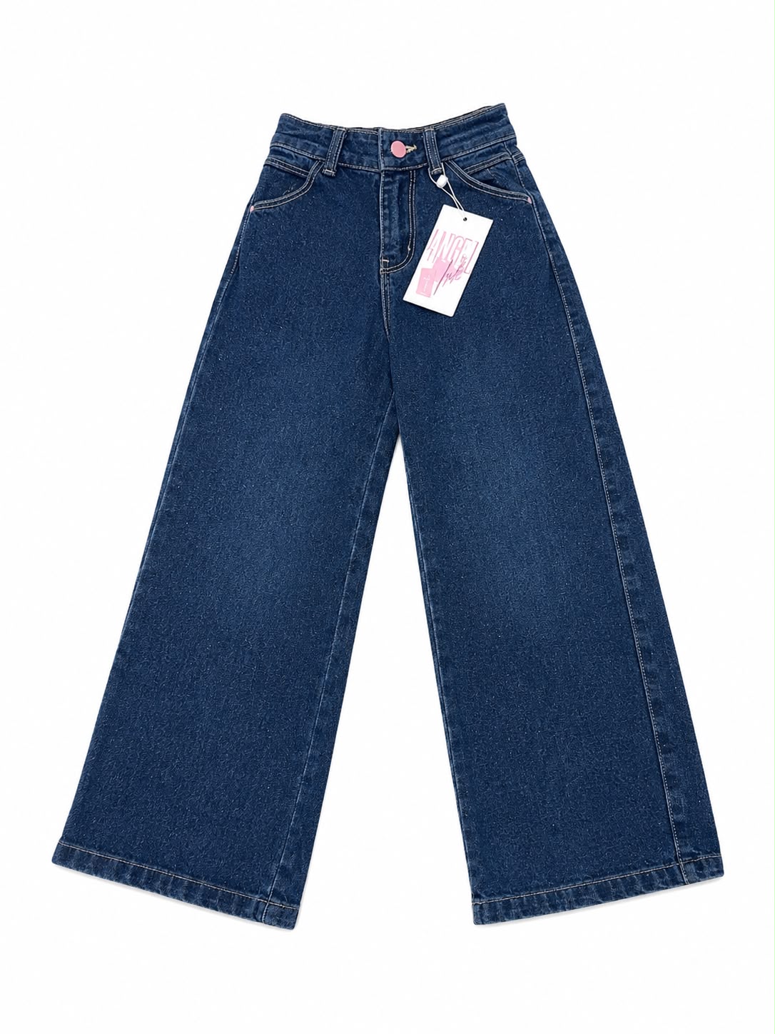 Pantalón niña mezclilla wide leg azul oscuro