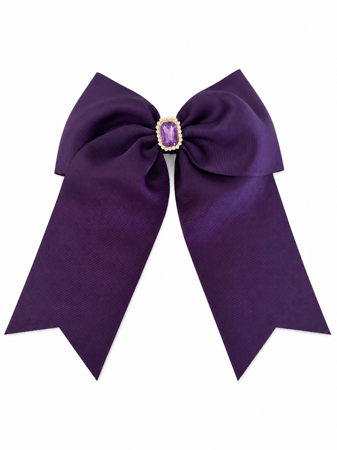 Moño niña elegante morado con pedrería