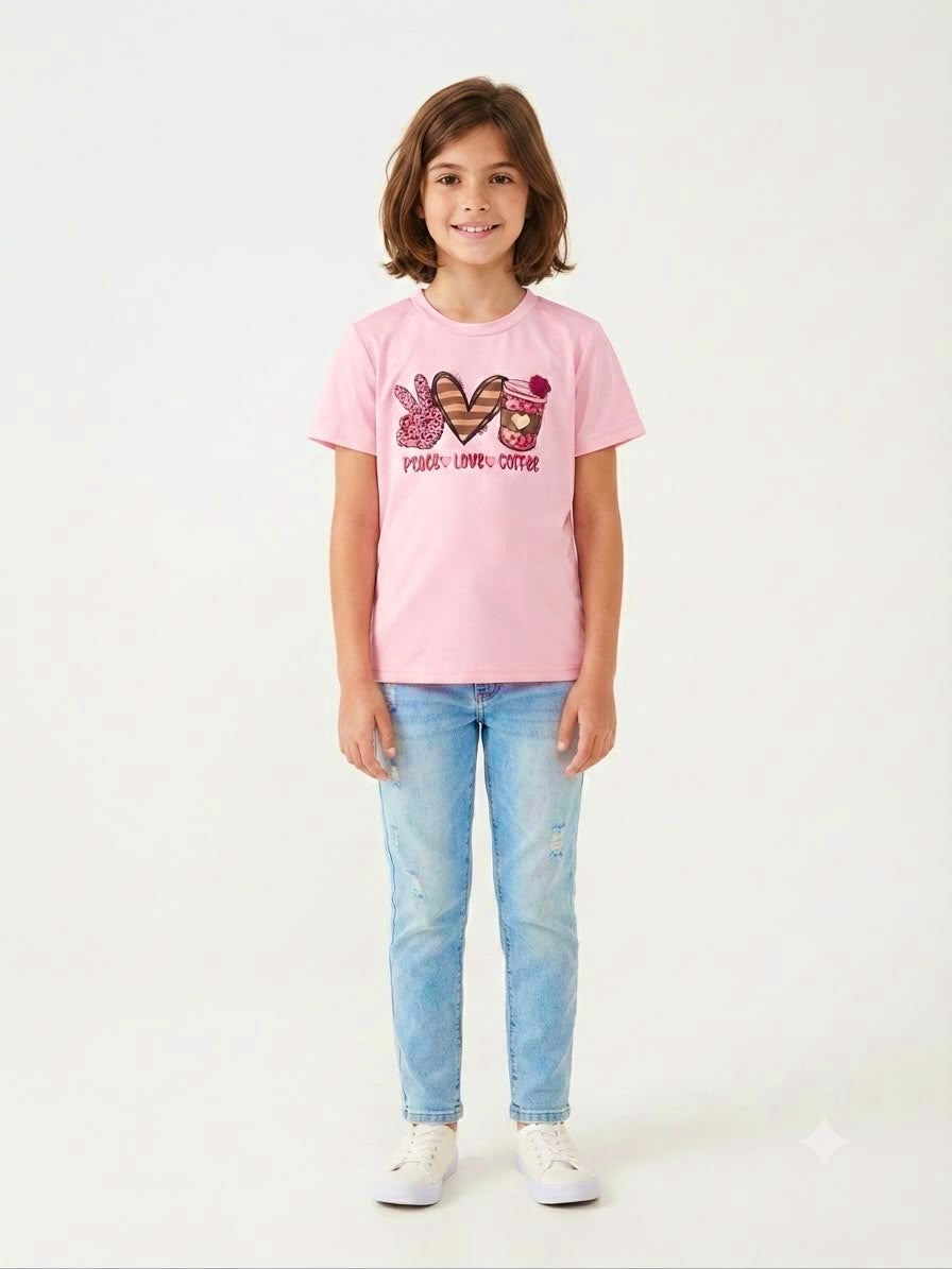 Blusa niña Peace Love Coffee