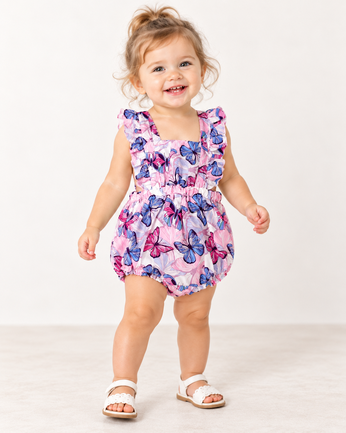 Ranita niña meses  estampado de mariposas – Rosa