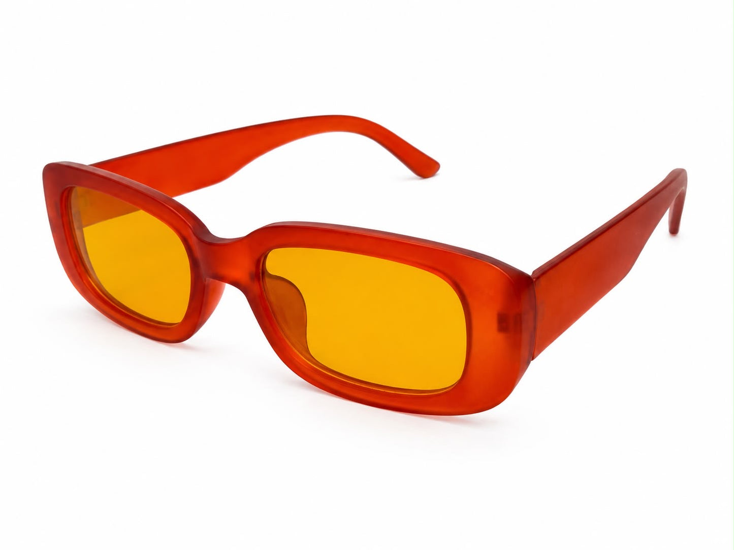 Lentes Dama rectangulares naranja traslúcido