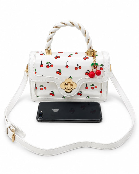 Bolsa dama con estampado de cerezas 🍒✨