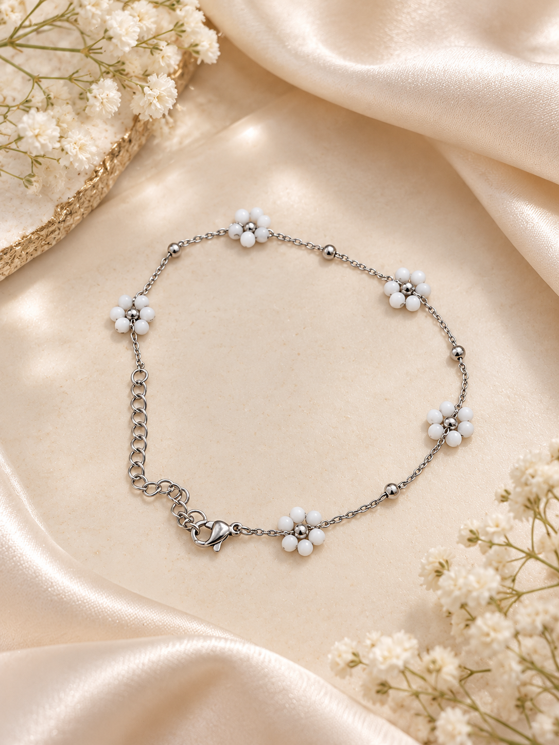 Pulsera dama con flores