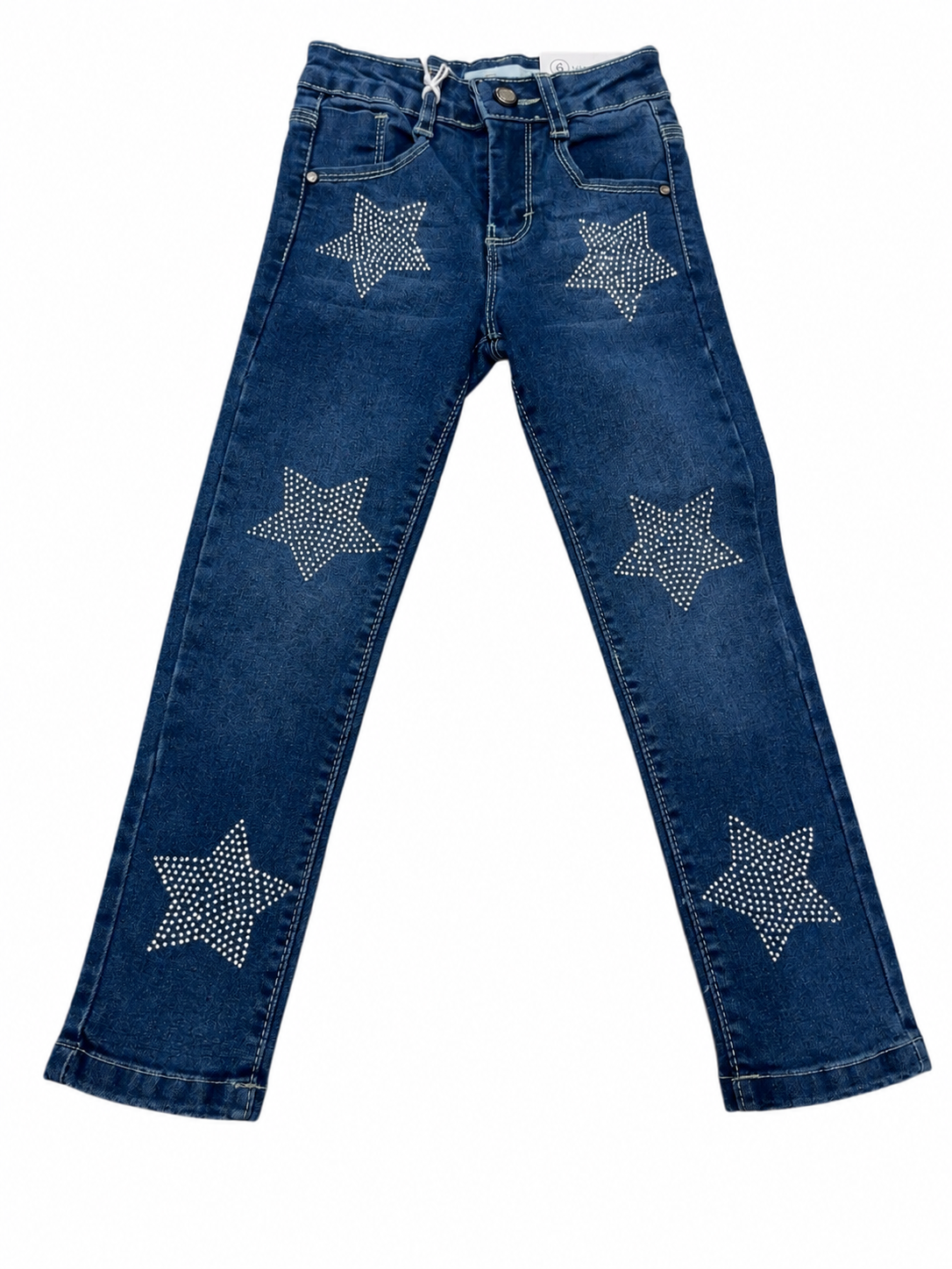 Pantalón niña mezclilla skinny con estrellas de pedrería