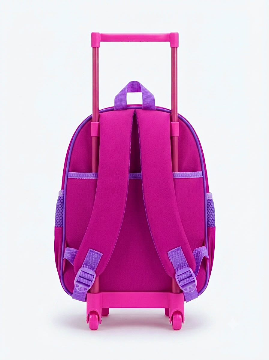 Mochila escolar infantil Guerreras Cantantes con carrito para kínder