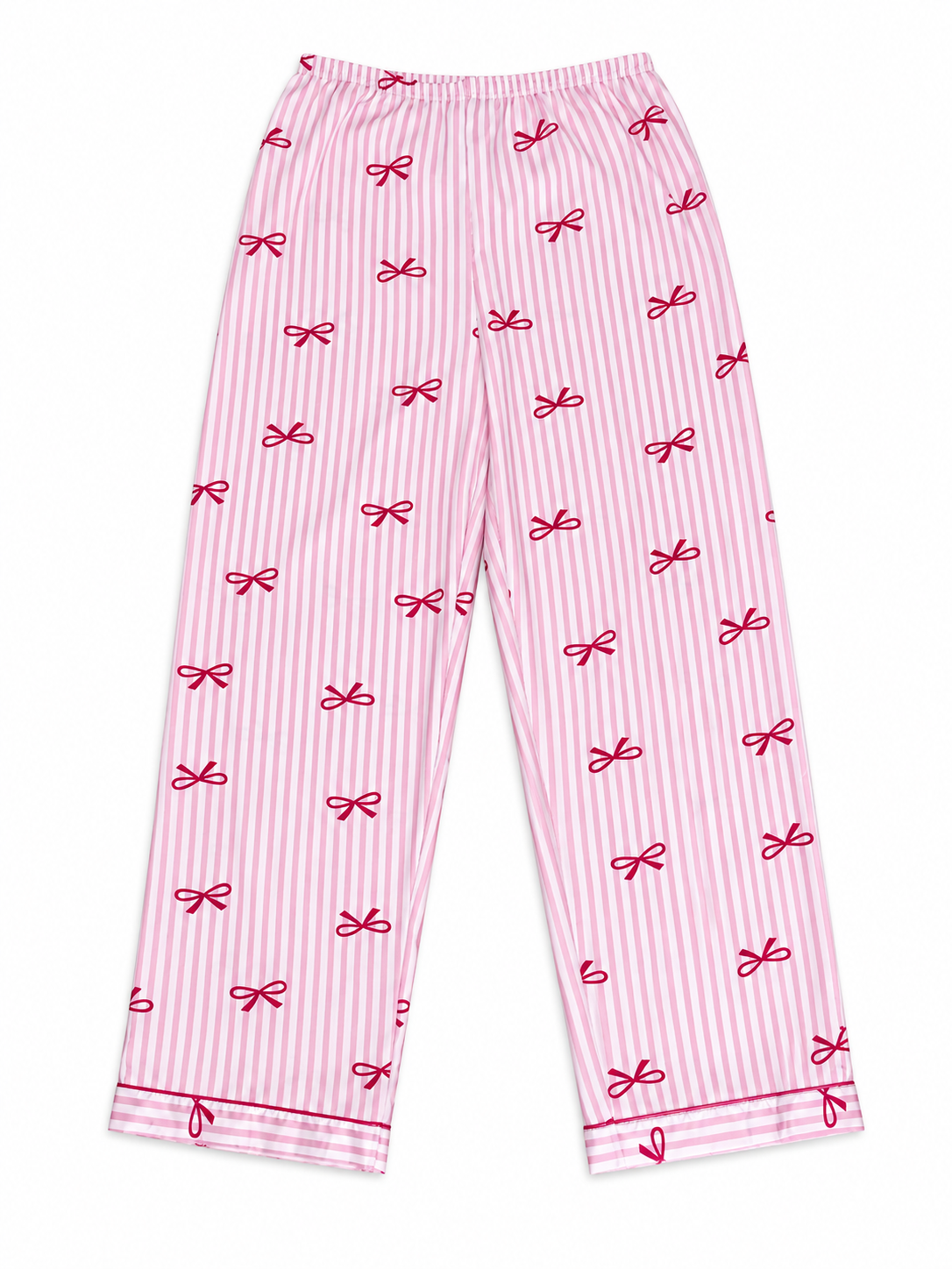 Pijama dama-rayas con moños