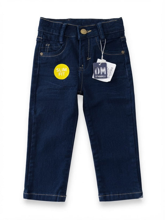 Pantalón niño mezclilla azul oscuro slim fit