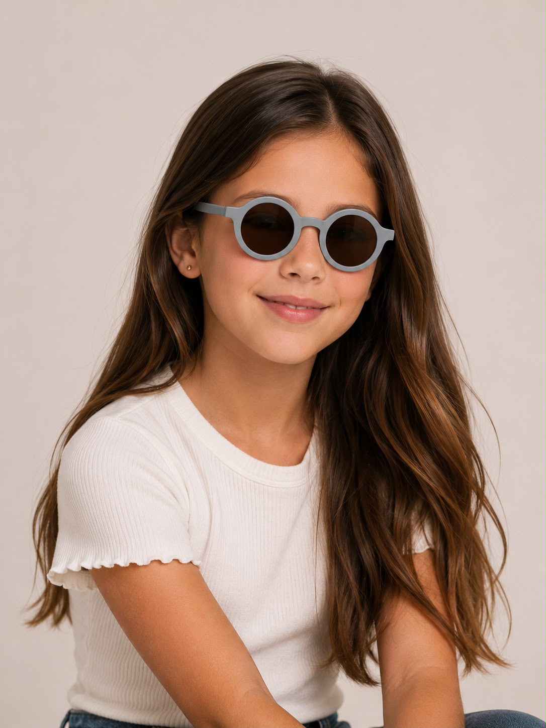 Lentes niña redondos color azul cielo