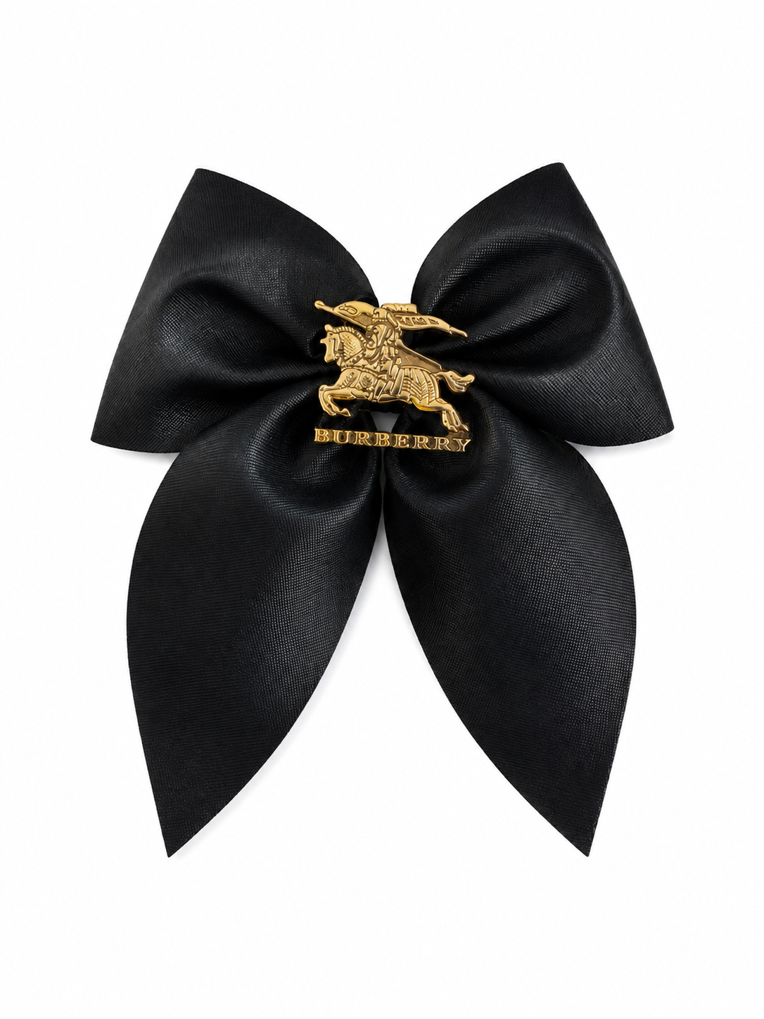 Moño niña elegante negro con detalle dorado