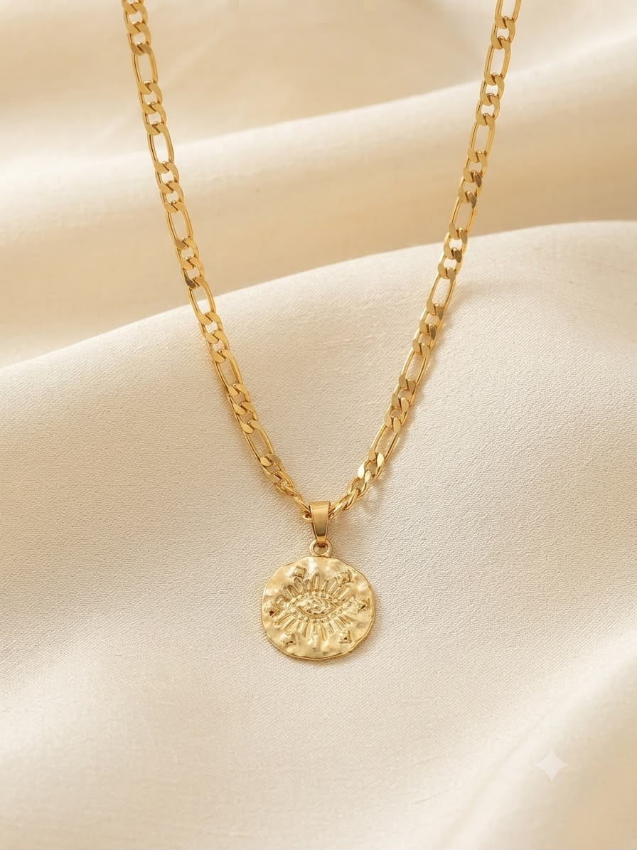 Collar dama medalla ojo dorado