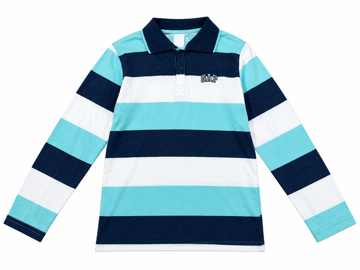 Playera niño tipo polo a rayas