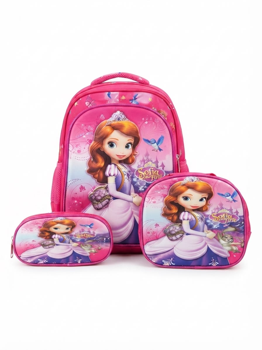 Mochila Infantil Rosa – Diseño inspirado en una princesa de cabello castaño 👑🎒💖