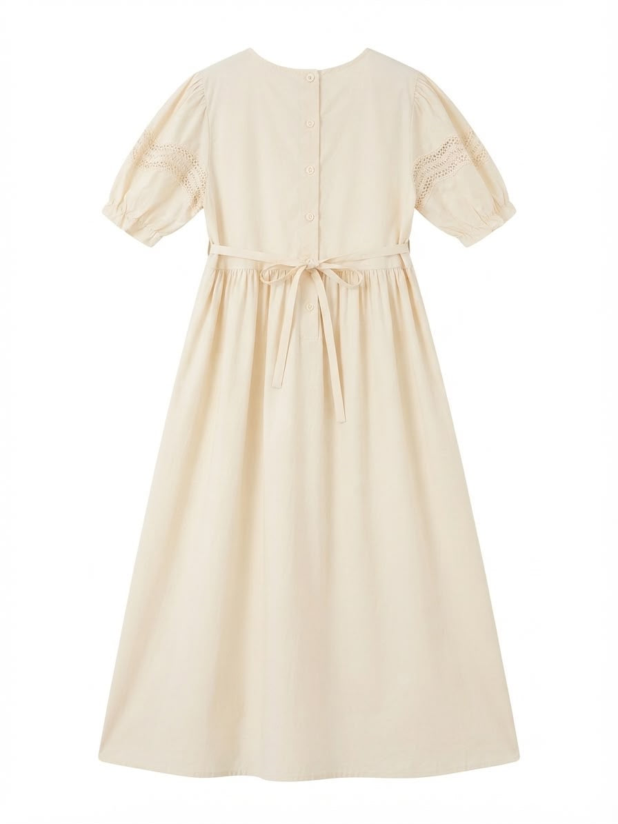 Vestido niña manga abullonada