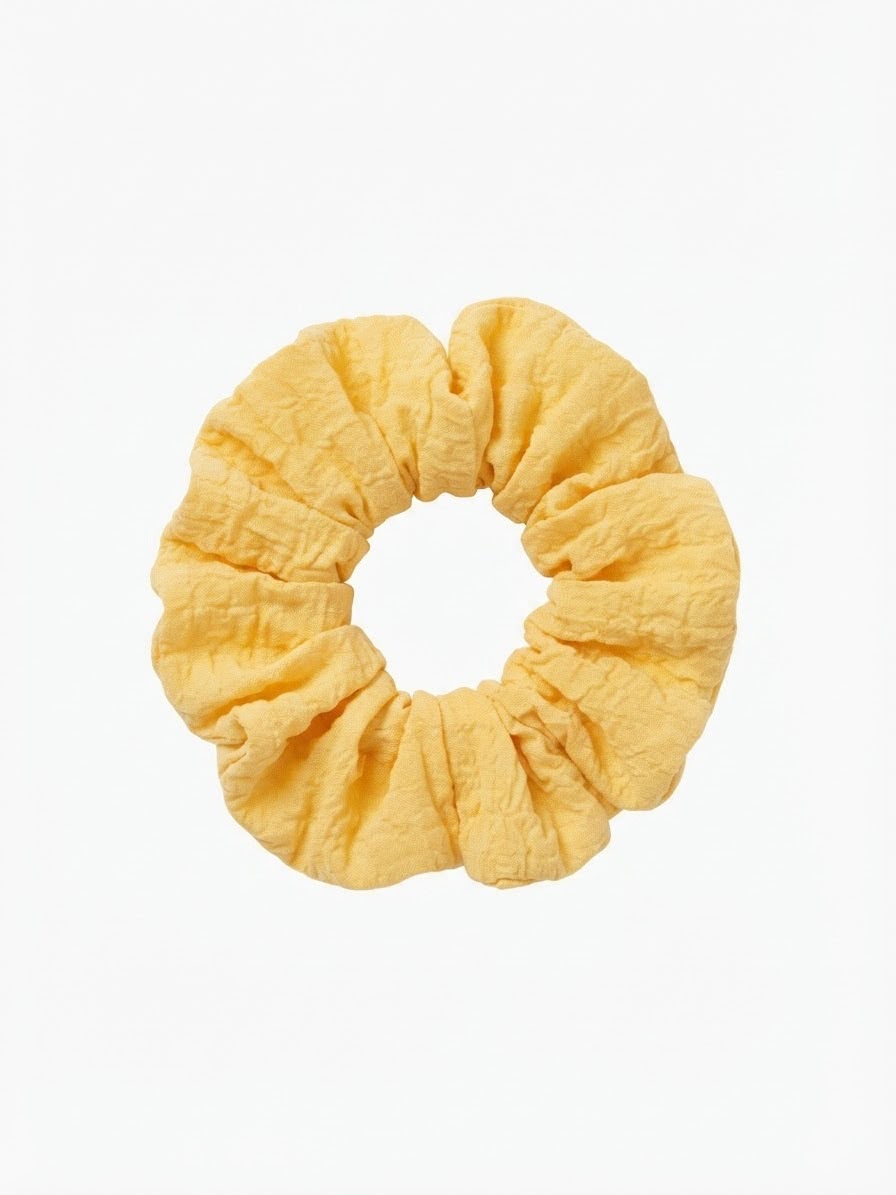 Liga cabello accesorio scrunchie amarilla